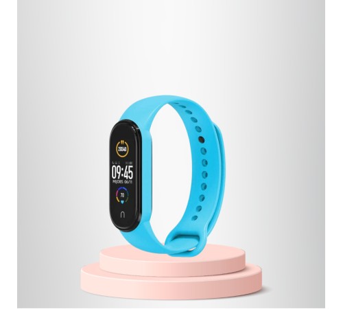 Mi Band 5-6 Uyumlu Silikon Kordon M5-M6 Uyumlu AÇIK MAVİ