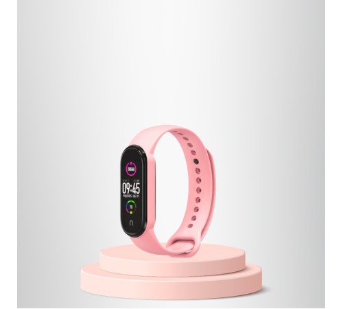 Mi Band 5-6 Uyumlu Silikon Kordon M5-M6 Uyumlu AÇIK PEMBE