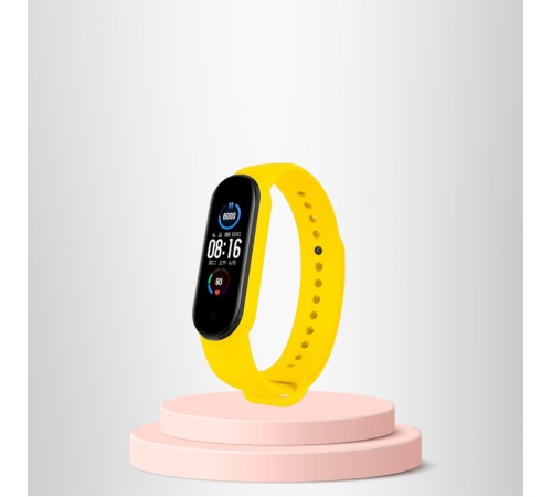 Mi Band 5-6 Uyumlu Silikon Kordon M5-M6 Uyumlu SARI