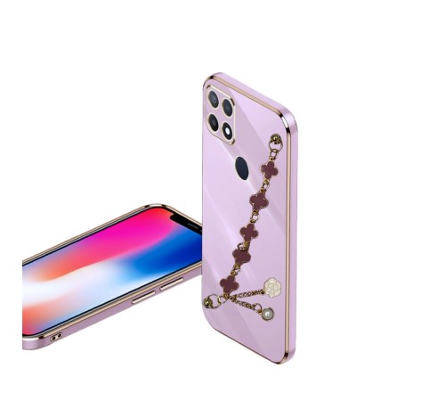 OPPO A15 ELÇEK ŞANZELİZE KILIF LİLA