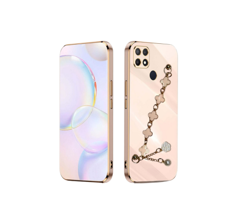 OPPO A15s ELÇEK ŞANZELİZE KILIF ROSE GOLD