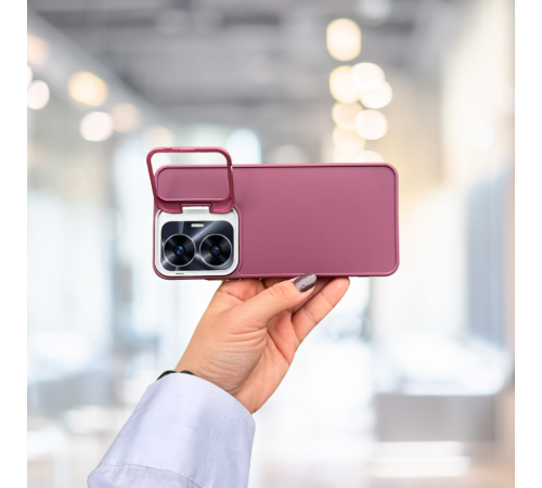 REALME C55 STANDLI İÇİ SÜET TPU KILIF BORDO