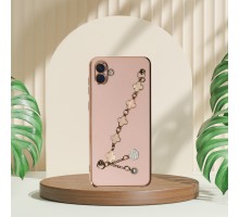 SAMSUNG A04 E ELÇEK ŞANZELİZE KILIF ROSE GOLD