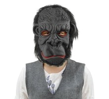 Lateks Goril Maskesi Maymun Maskesi Et Maskesi Orangutan Siyah Saçlı 3 No