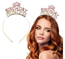 Birthday Princess Kristal Taç – Altın Kaplama