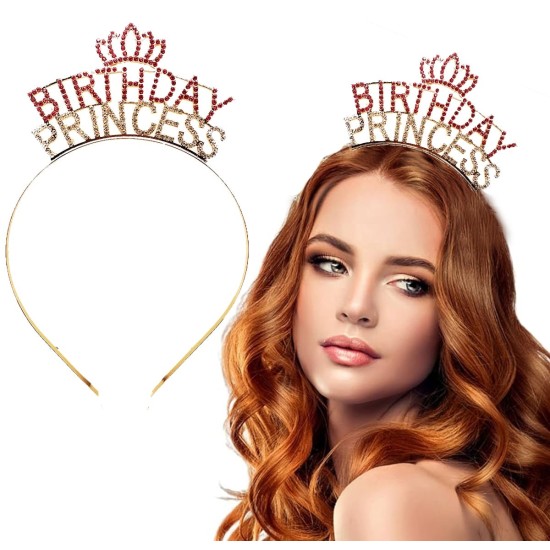 Birthday Princess Kristal Taç – Altın Kaplama